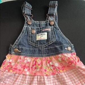 🥰OshKosh B'gosh Denim and Pink Floral Overalls